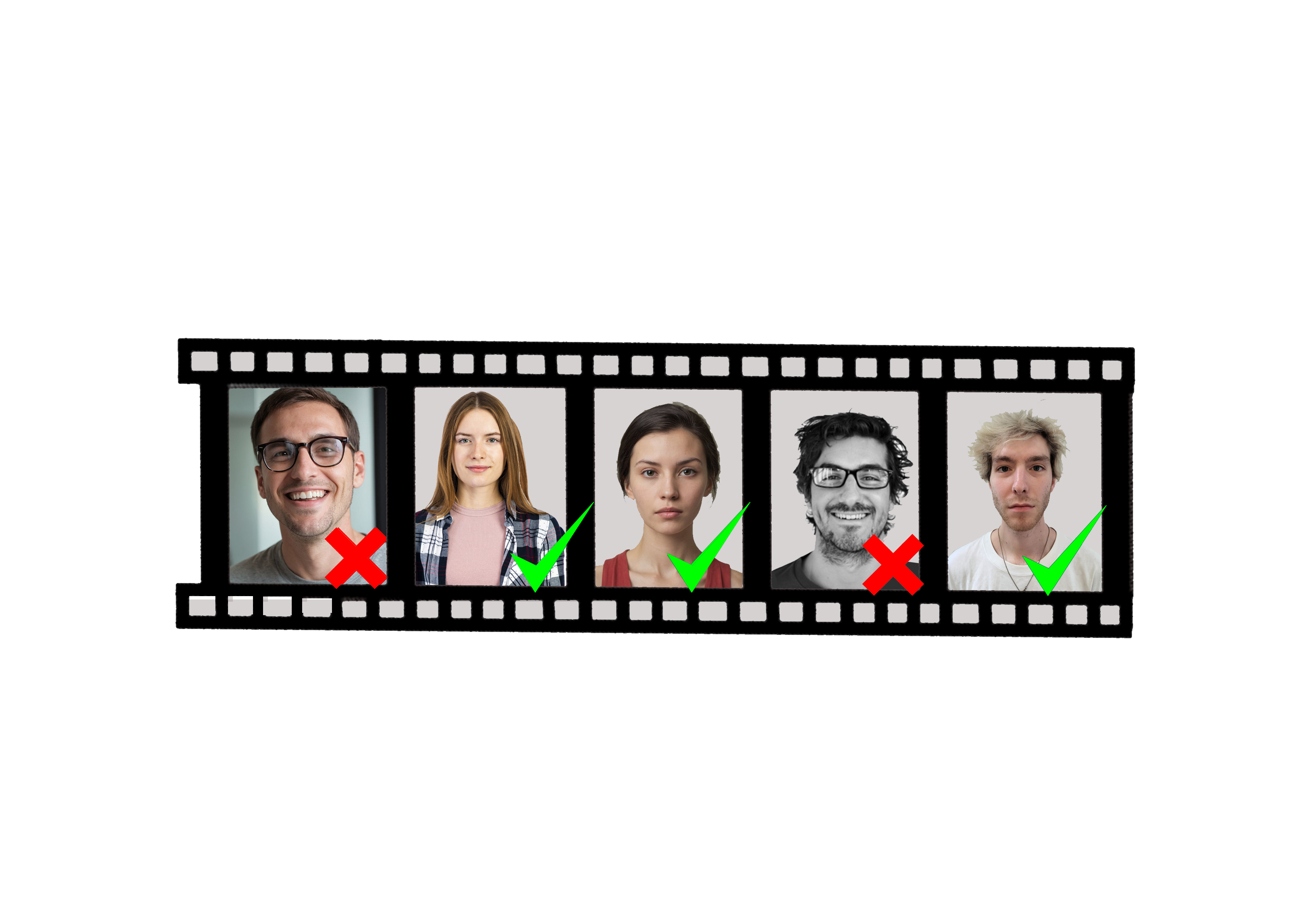 Voorbeelden van pasfoto's