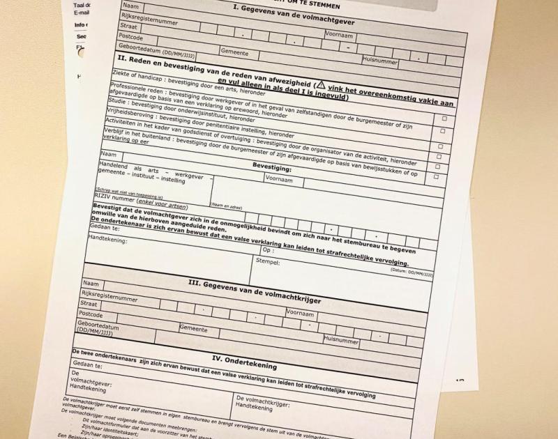 Volmachtformulier