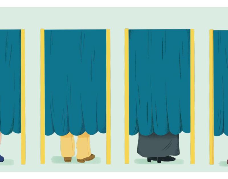 Illustratie stemhokjes