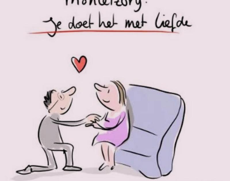 cartoon "Mantelzorg, je doet het met liefde"