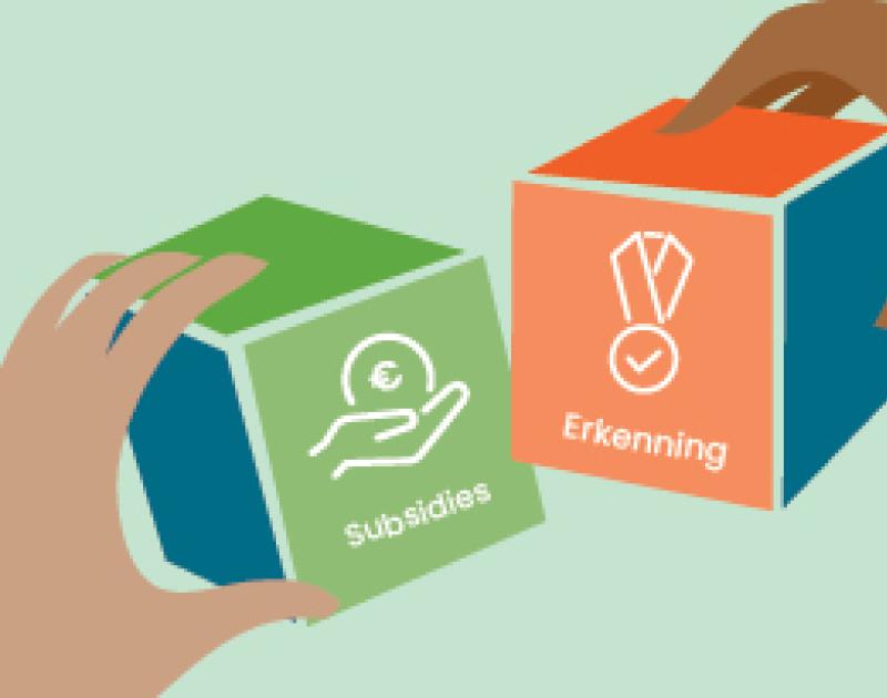 illustratie van handen die twee blokken vastnemen