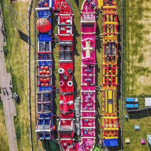 bovenaanzicht hindernissenparcours