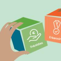 illustratie van handen die twee blokken vastnemen